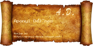 Aponyi Dénes névjegykártya