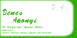 denes aponyi business card