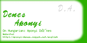 denes aponyi business card